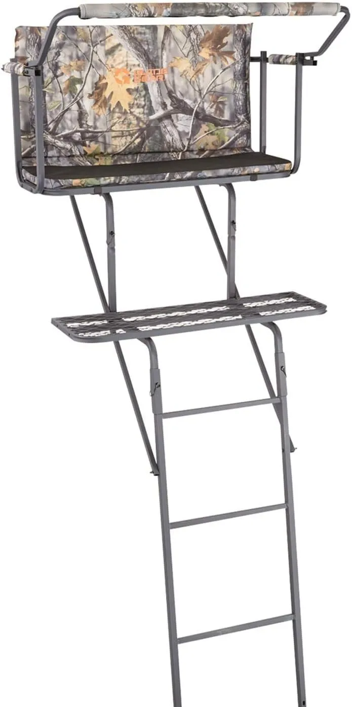 Guide Gear 16.5' 2-Man Ladder Tree Stand for Hunting Elevated Climbing Seat Hunting Gear Equipment Accessories Camo