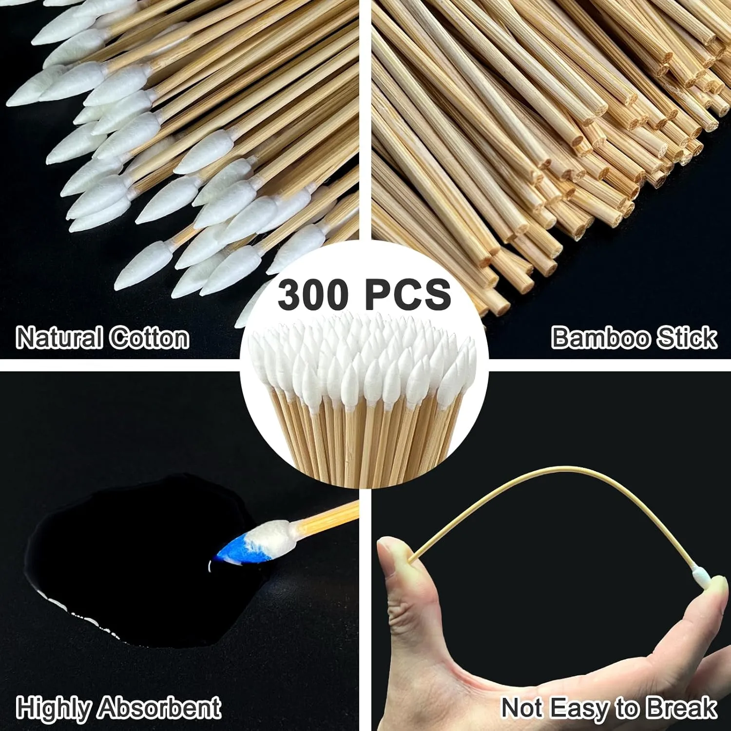 Guyuyii Gun Cleaning Supplies – 2" Lint-Free Patches and 6" Cotton Swabs in Airtight Storage Box – Perfect for Gun Cleaning at Home, Range, Bore Cleaning, Hard-to-Reach Areas, and Firearm Maintenance