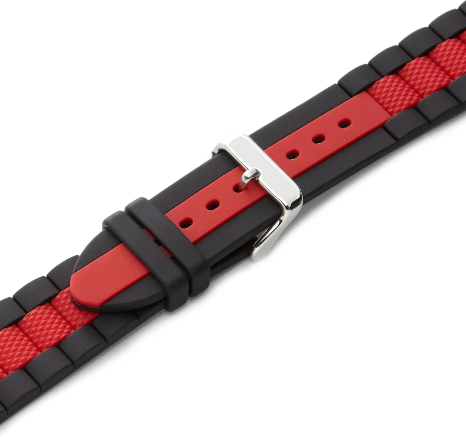 Hadley-Roma Men's Genuine Silicone Diver Sport Watch Band MS-3344