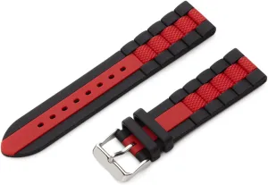 Hadley-Roma Men's Genuine Silicone Diver Sport Watch Band MS-3344