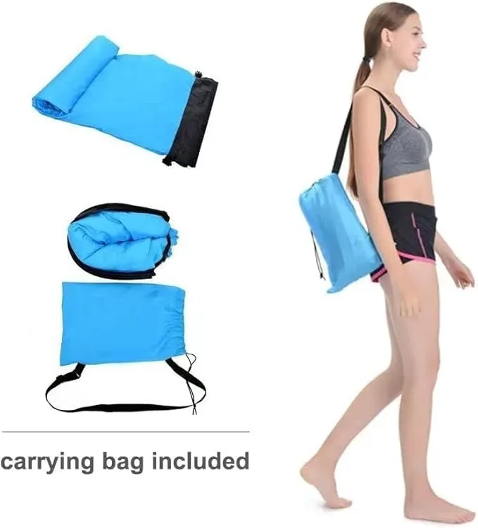 HaiChao Inflatable Lounger Sofa Air Chair Sofa Sleeping Bag Couch Air Sofa Bed for Lakes, Beaches, Garden, Camping (Blue)
