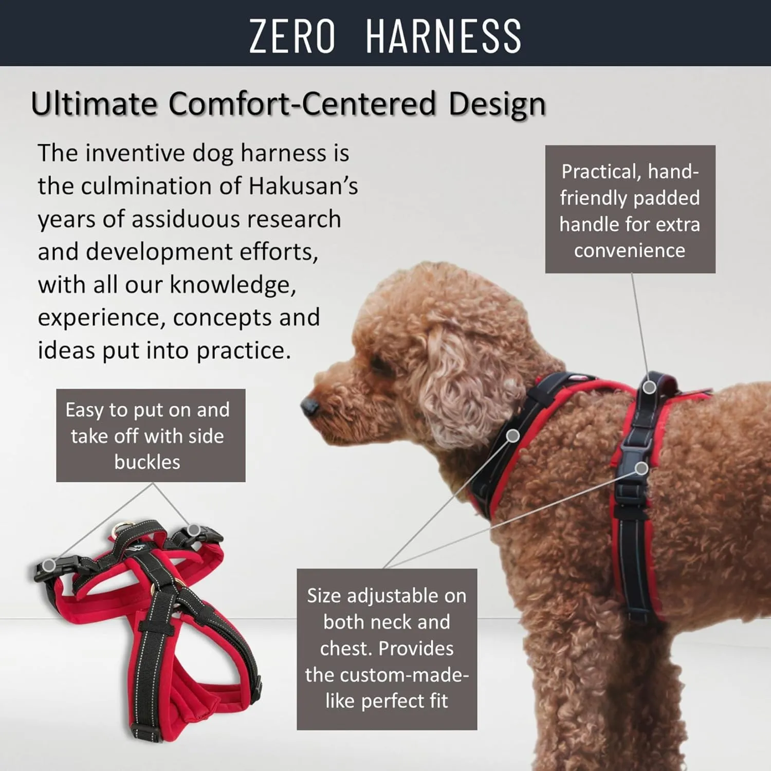 [白山:Hakusan] Zero Dog Harness Made by Japan, Safe - No chocking/Hard to Disconnect, Great fit - Easy Put on and Off/Adjustable, Reflector, Tiny - Small & Medium Dog, Two-Tone Orange×Yellow