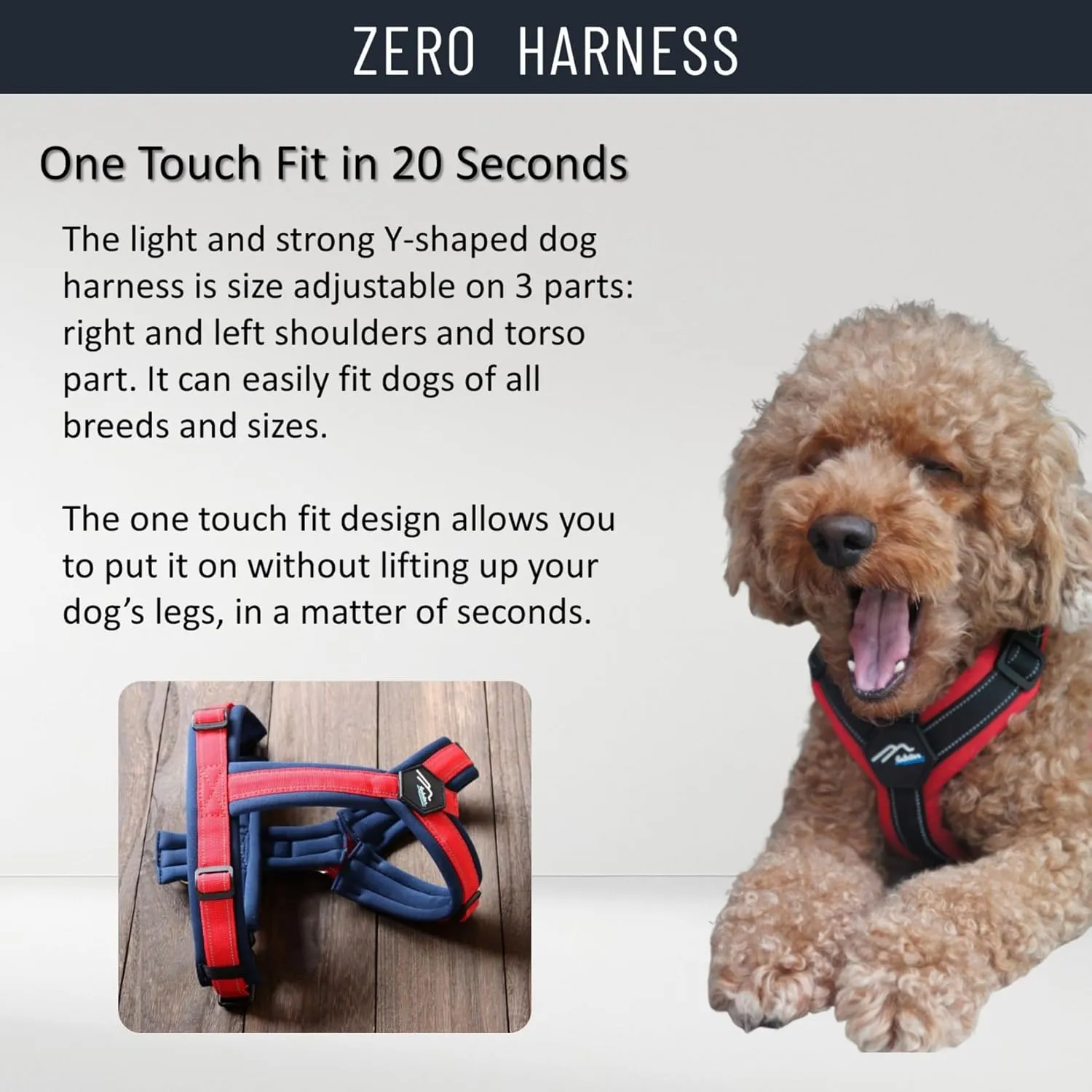 [白山:Hakusan] Zero Dog Harness Made by Japan, Safe - No chocking/Hard to Disconnect, Great fit - Easy Put on and Off/Adjustable, Reflector, Tiny - Small & Medium Dog, Two-Tone Orange×Yellow
