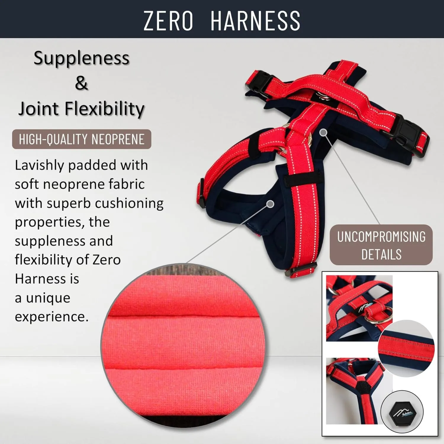 [白山:Hakusan] Zero Dog Harness Made by Japan, Safe - No chocking/Hard to Disconnect, Great fit - Easy Put on and Off/Adjustable, Reflector, Tiny - Small & Medium Dog, Two-Tone Orange×Yellow