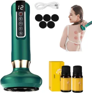 Handheld Cellulite Massager, 2025 New Upgraded Varially Anti Cellulite Massager, Rechargeable & Cordless with 12 Suction Modes, Massage Abdominal Belly Neck at Home (Green)