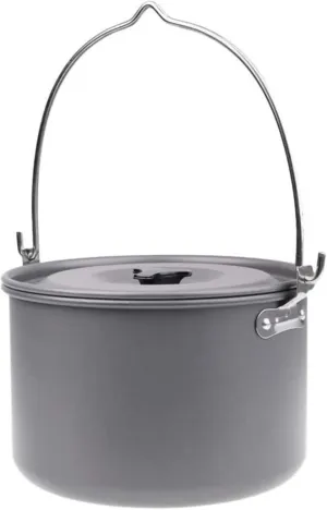 Hanging Pot with Lid Pot Heat-Resistant Cookware Wild Supplies Durable 5-8 People Walking Pot Outdoor Campfire Barbecue Cooking Tripod