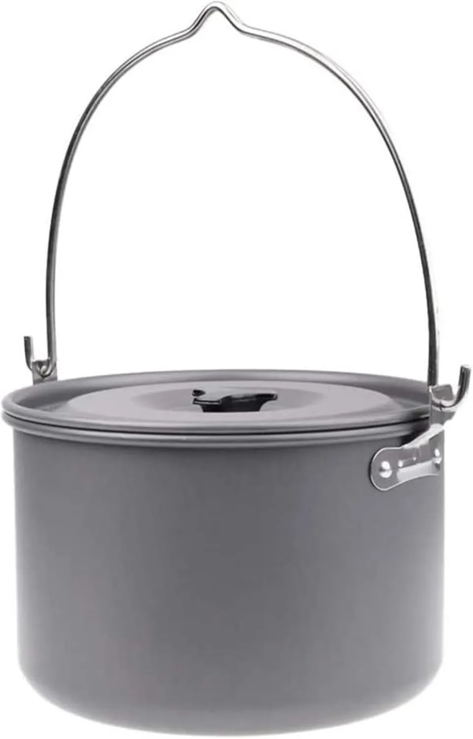 Hanging Pot with Lid Pot Heat-Resistant Cookware Wild Supplies Durable 5-8 People Walking Pot Outdoor Campfire Barbecue Cooking Tripod