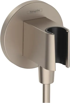 hansgrohe 26888821 FixFit S Handshower Holder in Brushed Nickel Wall Outlet, Round