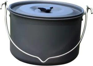 Happyyami Capacity Hanging Pot Portable Outdoor Cooking Cookware for People for Camping and Picnics Design with Folding Handle for Soup Pasta