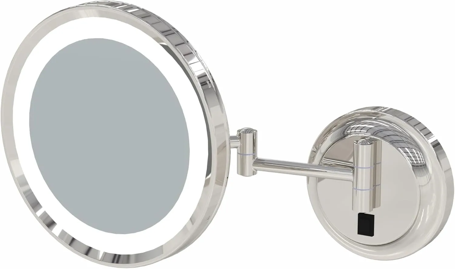 Hardwire Dual Light LED 5X Make Up Mirror, Polished Nickel