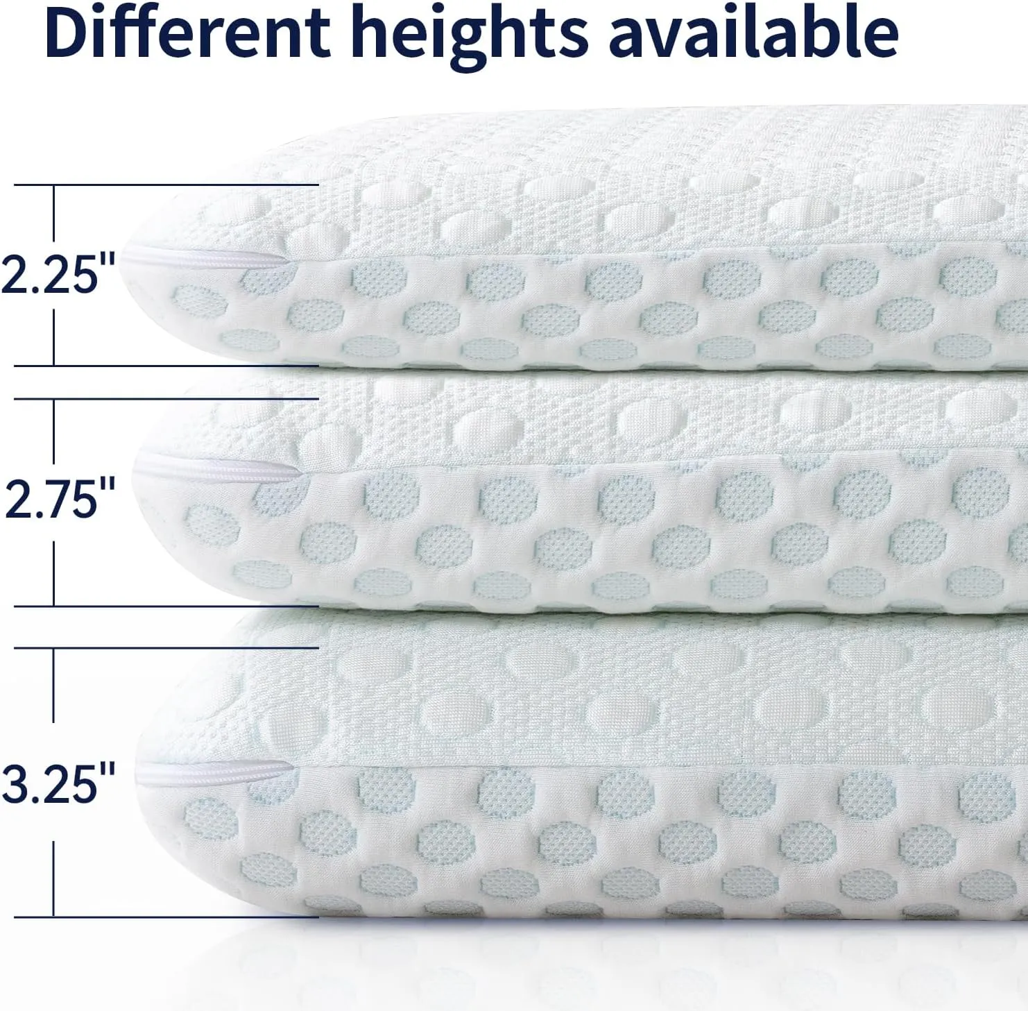 Hcore Ultra Thin Pillow 2.75" Stomach Sleeping, Slim Pillow for Side Back Stomach Sleepers, Gel Infused Memory Foam Pillow with Two-Sided Pillow - CertiPUR-US - Standard