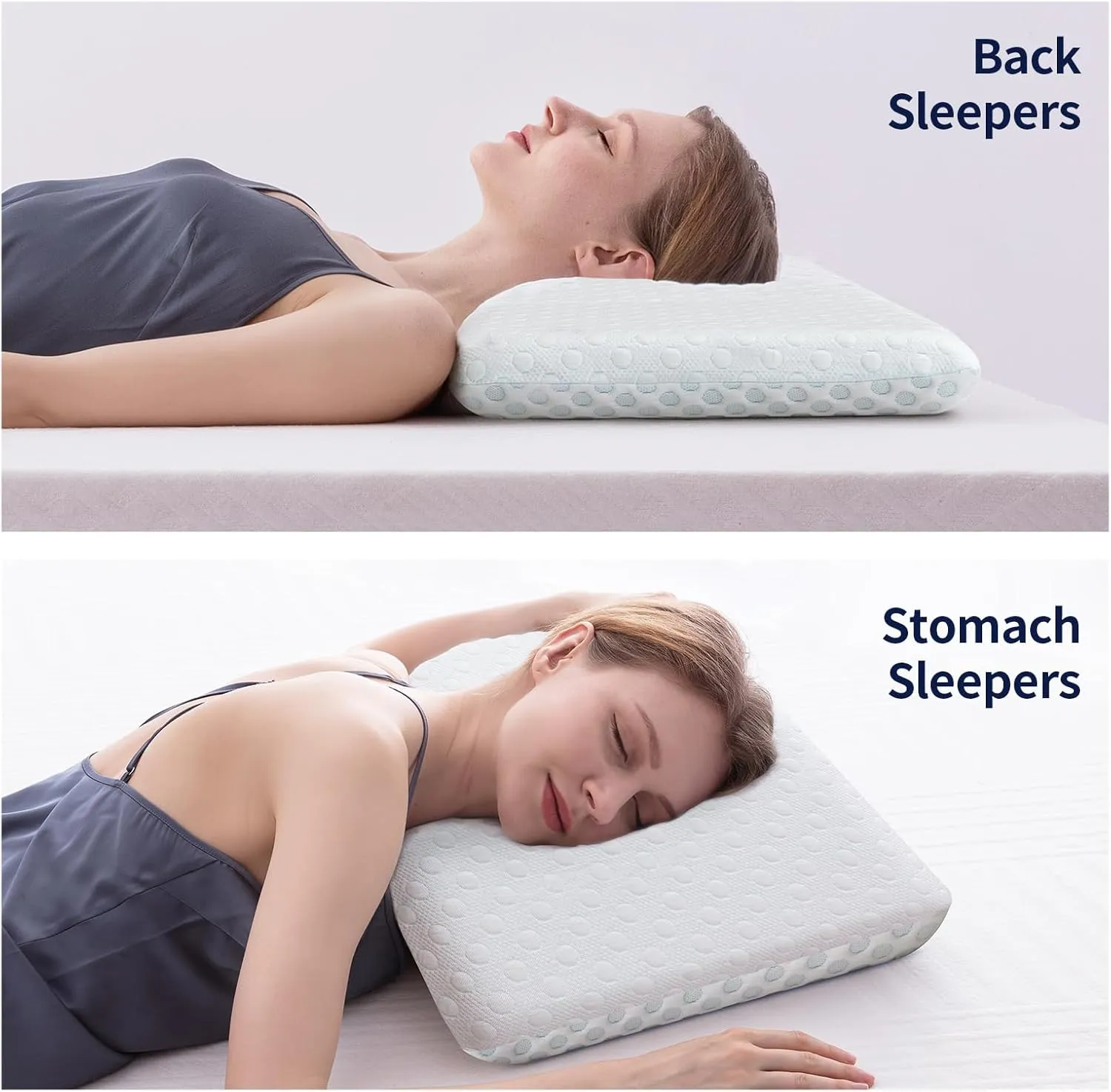 Hcore Ultra Thin Pillow 2.75" Stomach Sleeping, Slim Pillow for Side Back Stomach Sleepers, Gel Infused Memory Foam Pillow with Two-Sided Pillow - CertiPUR-US - Standard