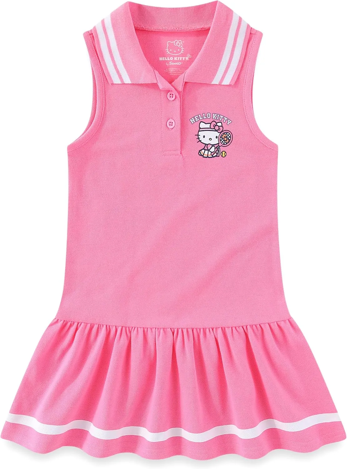 Hello Kitty Sanrio Girls Sleeveless Tennis Dress for Toddler and Big Kids