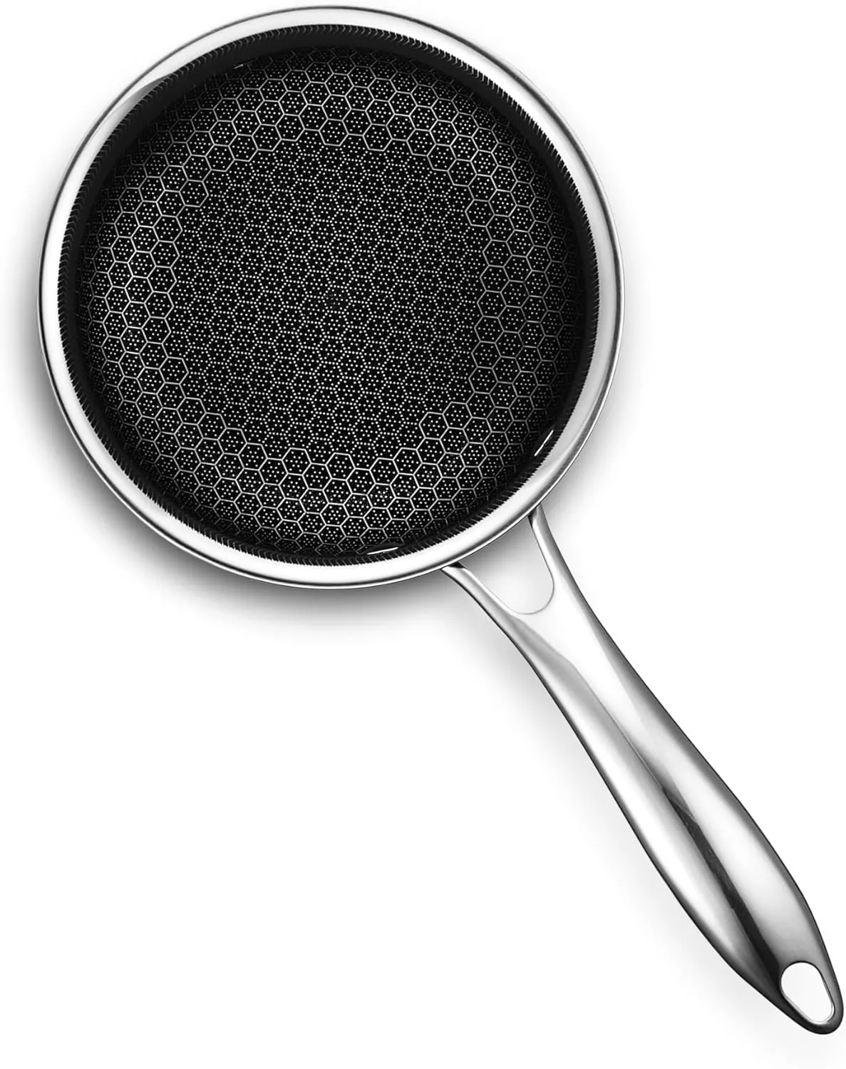HexClad Hybrid Nonstick 1-Quart Saucepan with Tempered Glass Lid, Stay-Cool Handle, Dishwasher-Friendly, Oven-Safe Up to 900°F, Induction-Ready, Compatible with All Cooktops