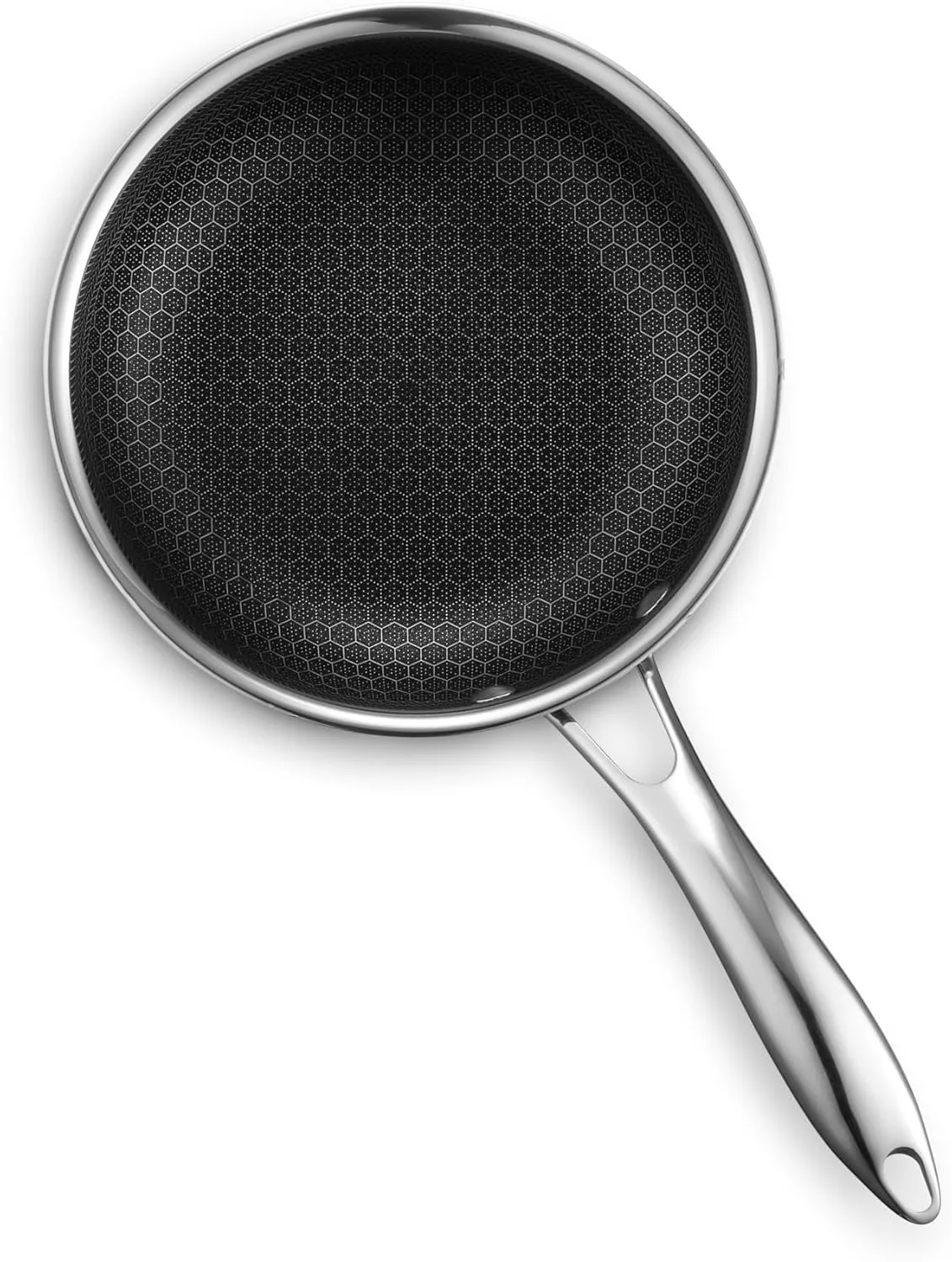 HexClad Hybrid Nonstick 7-Inch Frying Pan with Tempered Glass Lid, Stay-Cool Handle, Dishwasher-Friendly, Oven-Safe Up to 900°F, Induction-Ready, Compatible with All Cooktops