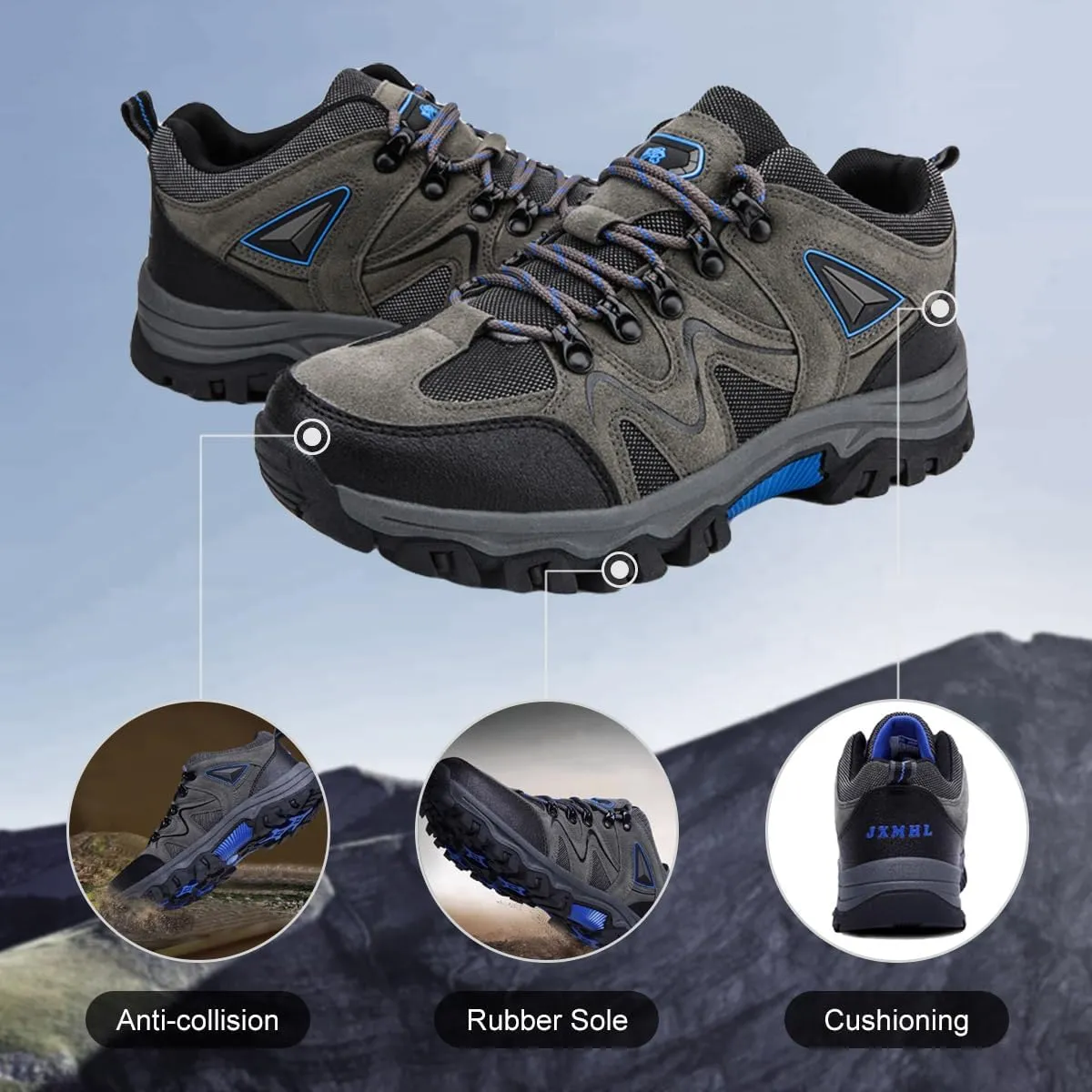 Hiking Shoes Mens Waterproof Mountain Trekking Shoes Men Breathable Walking Shoes Outdoor Sports Running Camping Climbing