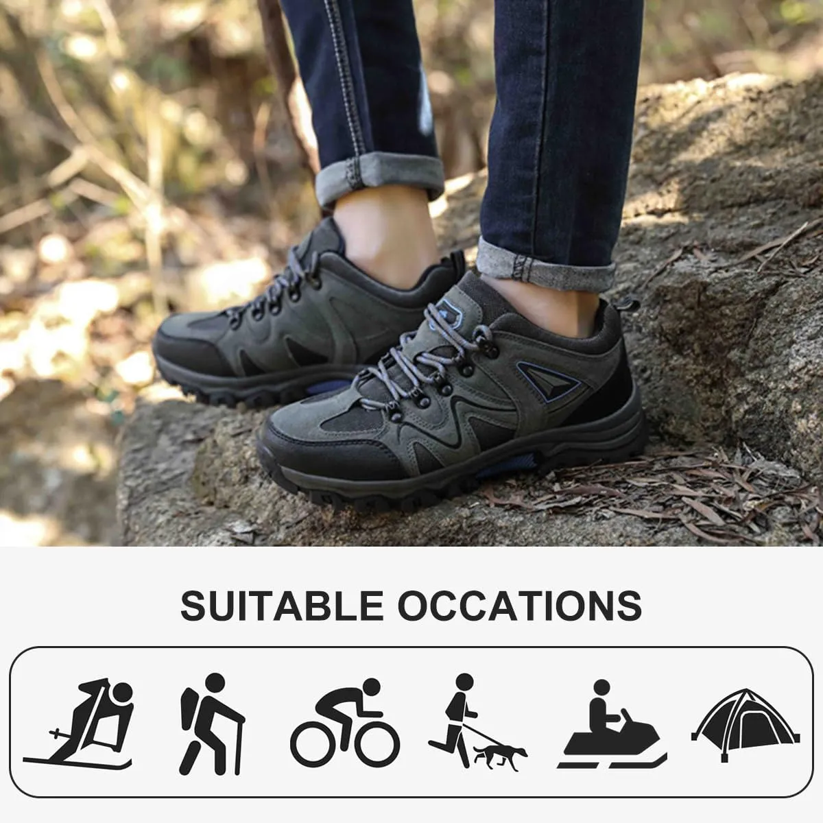Hiking Shoes Mens Waterproof Mountain Trekking Shoes Men Breathable Walking Shoes Outdoor Sports Running Camping Climbing