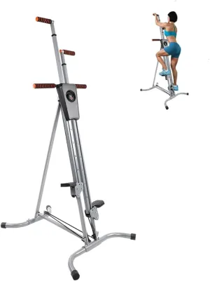 Home Climber Vertical Full Body Workout Fitness Climbing Cardio Exercise Machine, Steel Frame Heavy Duty Vertical Climber Fitness Climbing Cardio Machine Home Stepper
