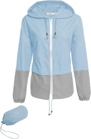 Hount Women's Lightweight Hooded Raincoat Waterproof Packable Active Outdoor Rain Jacket (S-3XL)