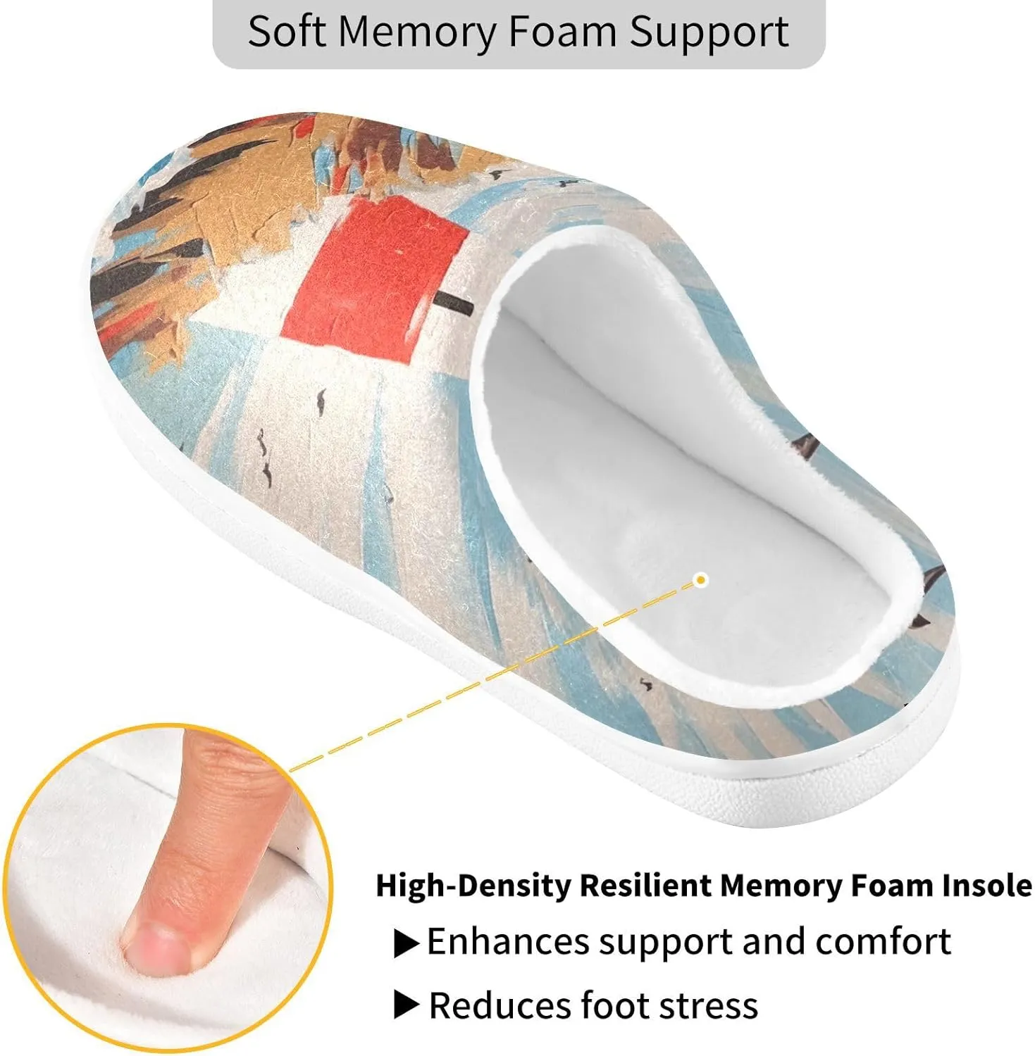 House Fuzzy Slippers Lighthouse Ocean Seagull Anti-Slip Warm Shoes for Womens & Men 20853274