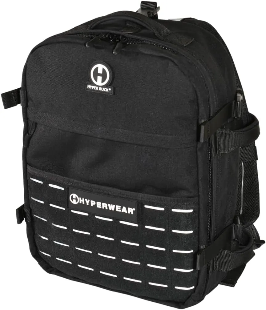 HYPERWEAR Hyper Ruck, 20L Rucking Backpack with 3 Rucking Weight Plate/Laptop Sleeves