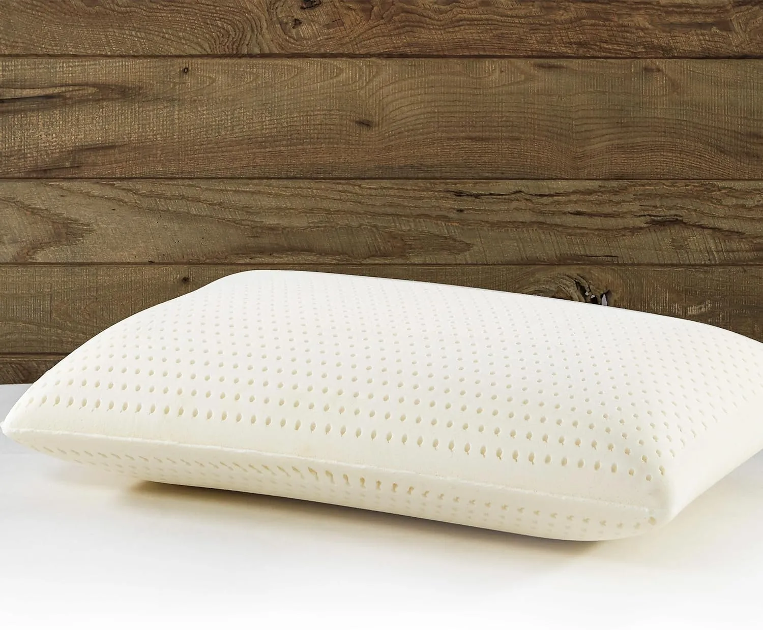 I AM Natural Talalay Latex Medium Support Bed Pillow for Sleeping, Removable and Breathable 100% Cotton Cover, Queen, White