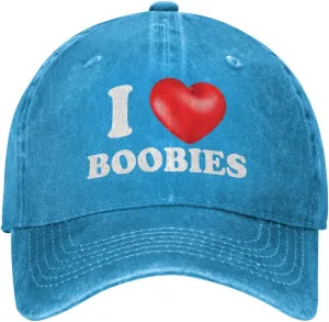 I Love Boobies Hat for Men Dad Hat Trendy Hats