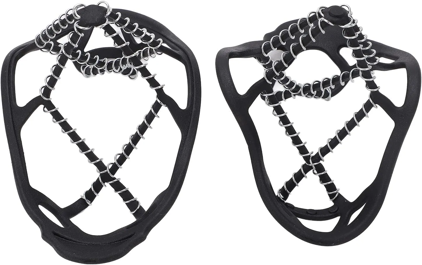 Ice Traction Spikes Strong Grip Snow Shoes Stainless Steel Springs Adjustable Size Slip Shoes for Outdoor Snow,Sports Protective Gear