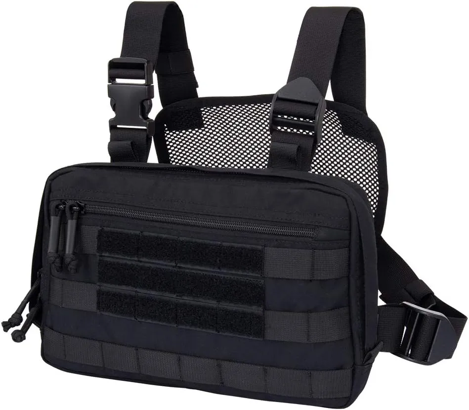 IDOGEAR Tactical Recon Kit Bag Chest Bag Molle Combat Pouch 500D Nylon (Black)