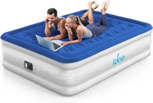 iDOO Queen Air Mattress with Built in Pump, Blow up Mattress, Inflatable Mattress Queen Size for Camping, Guests, Home, Upgraded Comfort Air Bed, Colchones Inflables