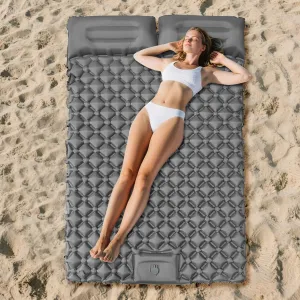 Inflatable Camping Sleeping Pad, Ultralight Inflatable Sleeping Pad with Built-in Foot Pump, Compact Design Includes Carry Bag, Upgraded Durable Air Mattress for Hiking Camping (Grey)