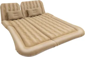 Inflatable Mattress for Travel, Double-Size, Quick Inflation, Durable PVC, Includes Pump, Headrests and Foldable Design for Easy Storage
