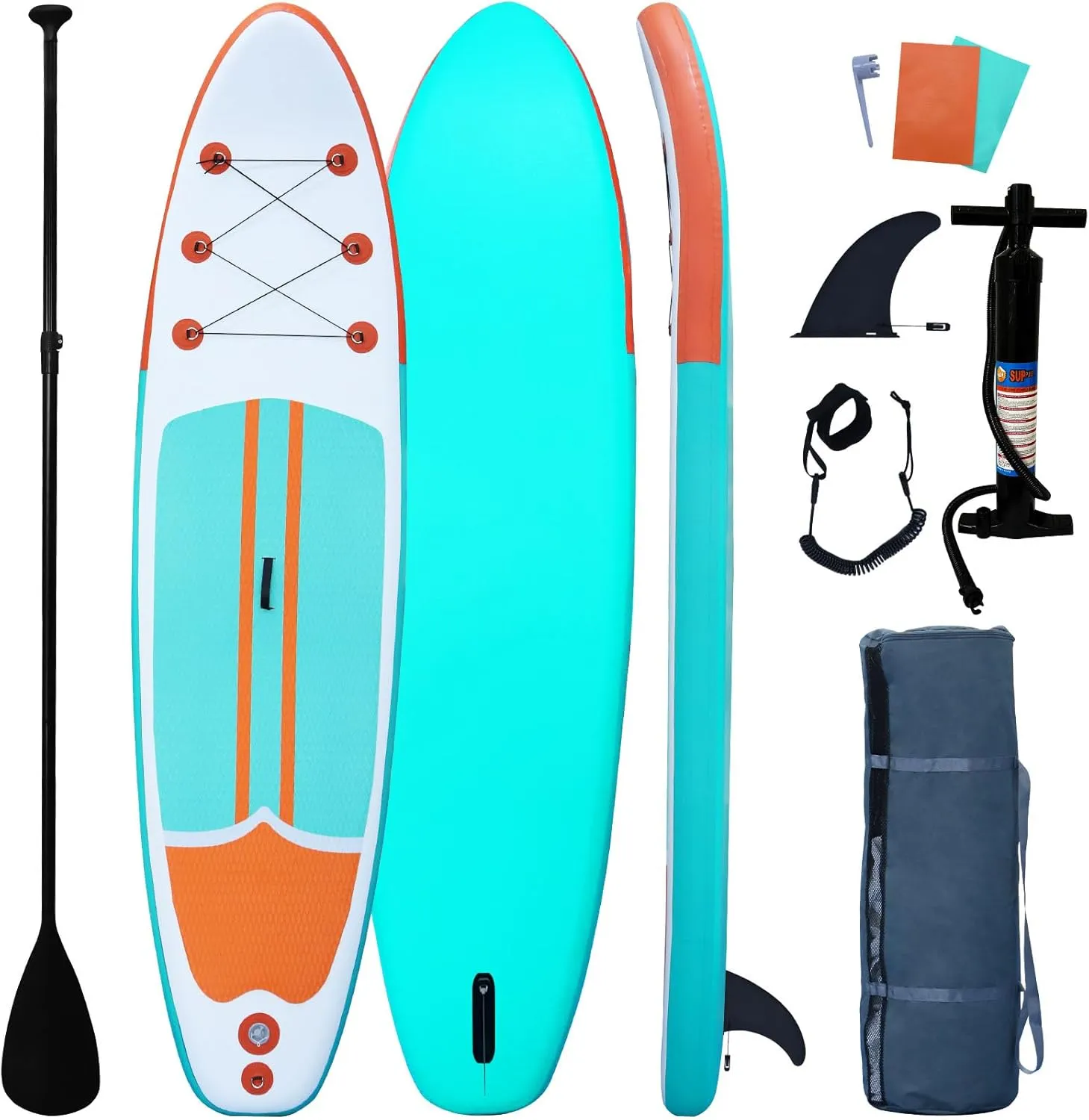 Inflatable Paddle Boards Stand Up Paddleboard Wide Stable with Premium SUP Paddle Board Accessories for All Skill Levels with Fins, Adjustable Paddle, Pump, Backpack, Leash