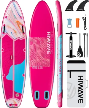 Inflatable Stand Up Paddle Board 11’*34”*6” Sup Board, 450lbs Capicity Adult&Youth Paddle Board, Pet Friendly for Ocean&Lake, w/Double Action Hand Pump