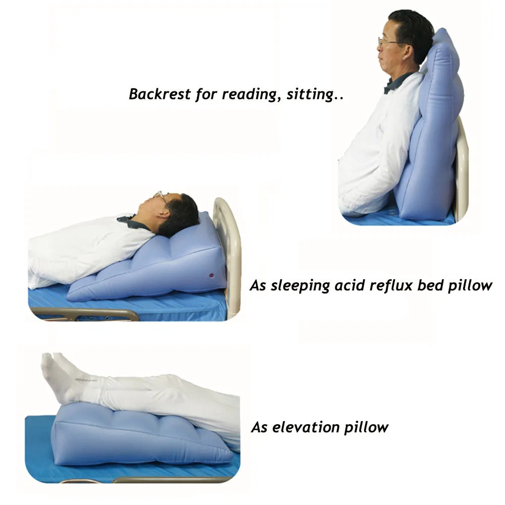 Inflatable Wedge Air Elevation Pillow Acid Reflux Body Position Wedge Travel 7in