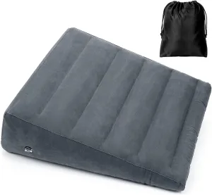 Inflatable Wedge Pillow, Portable Travel Wedge Pillow, Fast Inflation & Deflation Inflatable Wedge Pillows for Travel, Blow Up Wedge Pillow Suitable for Travel Home Sleeping Back Knee Bed