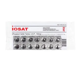 IOSAT POTASSIUM IODIDE RADIATION BLOCKING TABLETS 14 COUNT (130 MG)