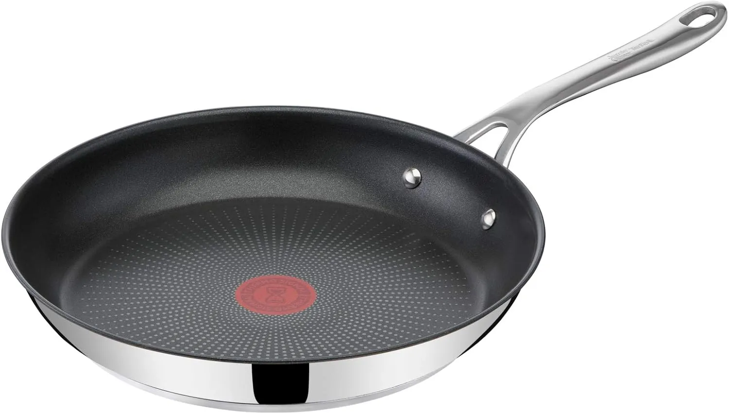 Jamie Oliver by Tefal Cook's Direct, Stainless Steel, Non-Stick Frying Pan 24 cm, Induction Compatible, 10-Year Guarantee, Oven Safe