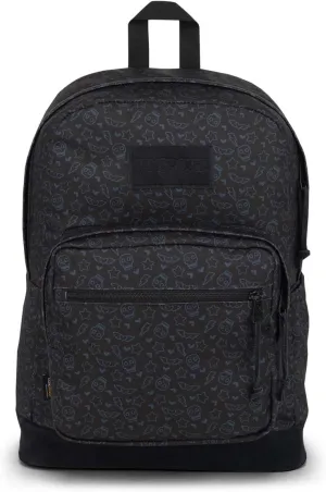 JanSport Right Pack Backpack - Durable Daypack with Padded 15" Laptop Sleeve, Spacious Main Compartment & Integrated Water Bottle Pocket - Subtle Skull