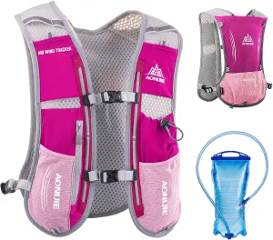 JEELAD Running Hydration Vest Trail Running Backpack BPA-Free Leak-Proof Running Water Bottles for Marathon Biking Hiking Cycling Outdoor