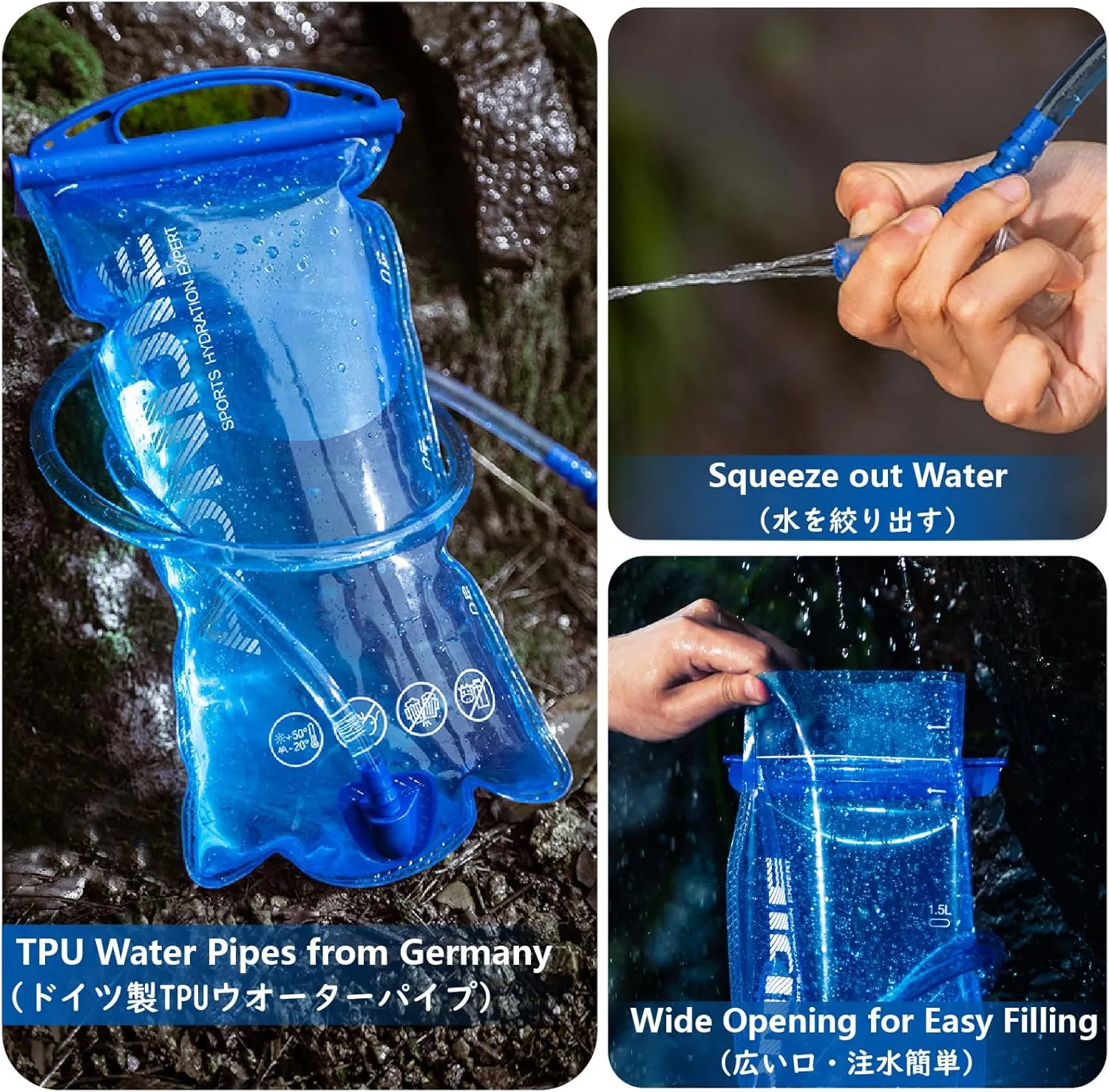 JEELAD Running Hydration Vest Trail Running Backpack BPA-Free Leak-Proof Running Water Bottles for Marathon Biking Hiking Cycling Outdoor