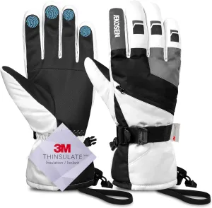 JEKOSEN Ski Gloves Mens Womens Waterproof Touchscreen Snowboard Gloves Snow Winter