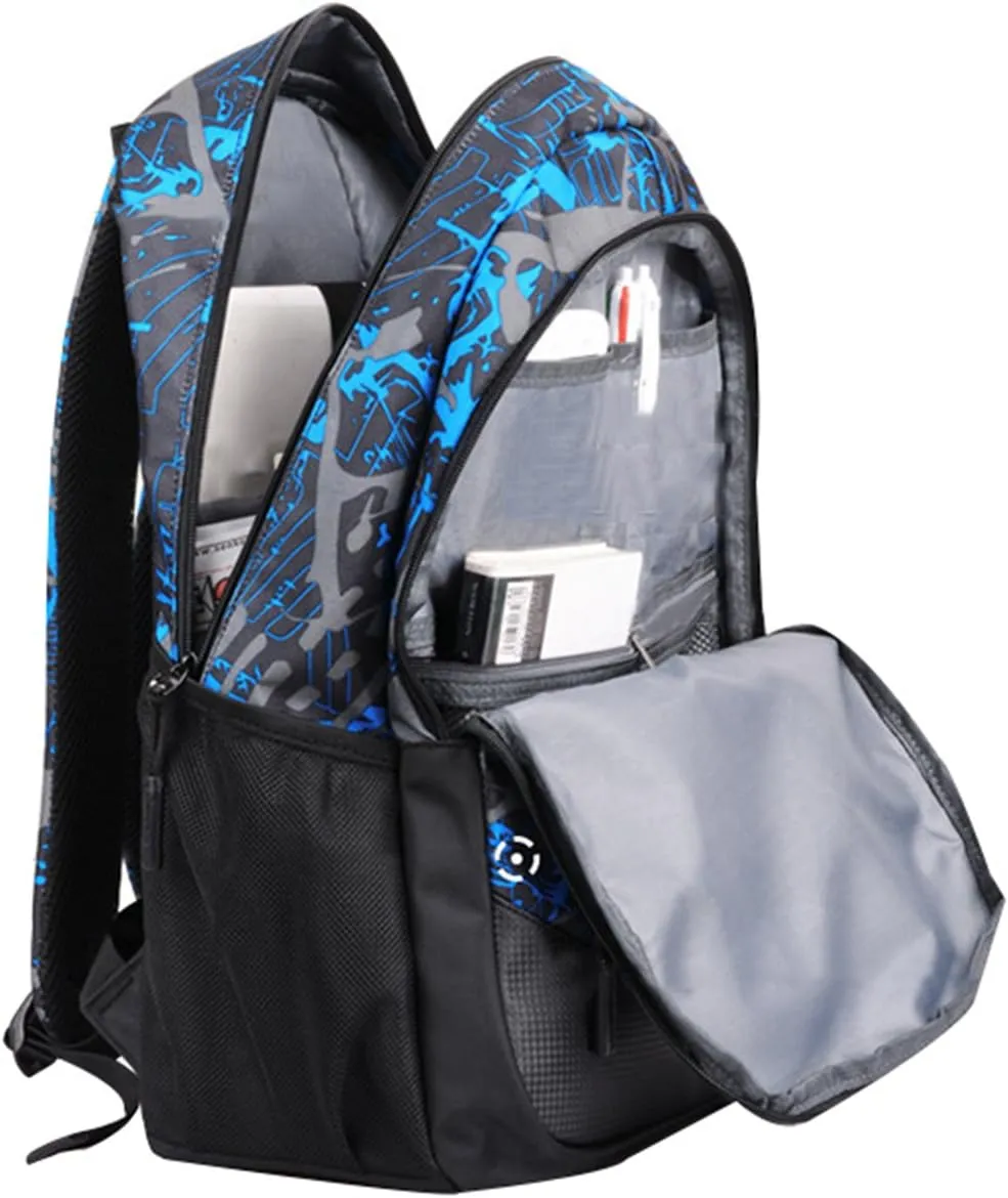 JiaYou Teenage Boy Girl Unisex 20L Multifunctional School Bag Backpack Set with Florescent Mark