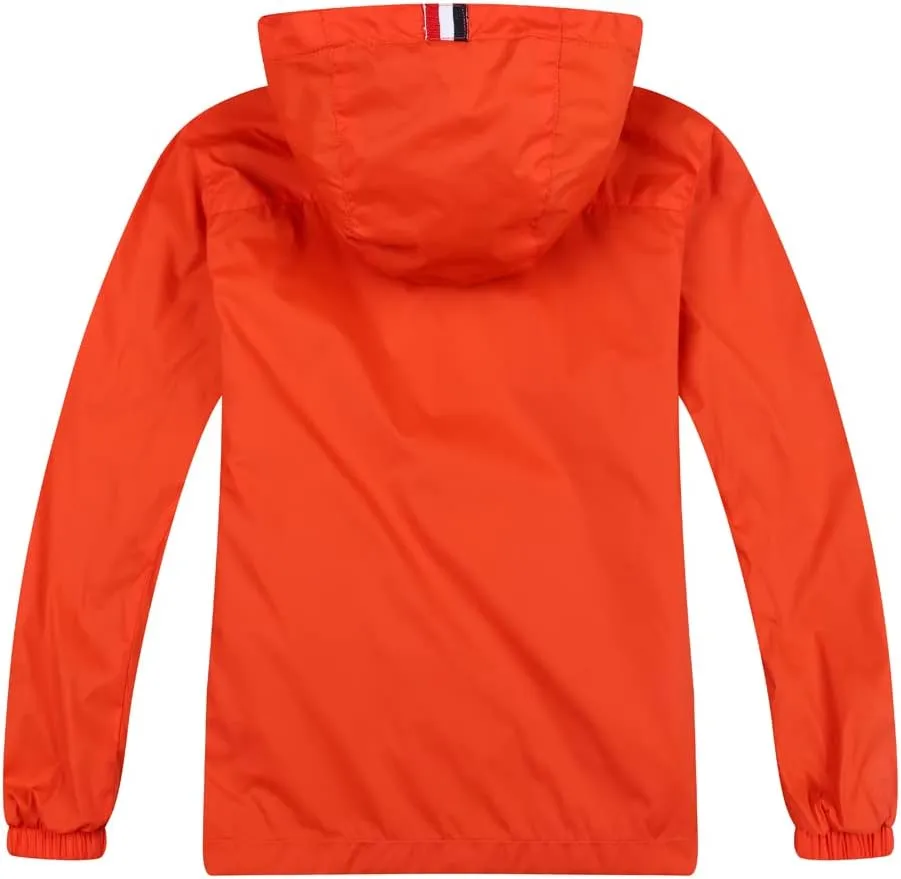Jingle Bongala Boys Girls Lightweight Breathable Raincoat Waterproof Hooded Rain Jacket Windbreaker Easy to Fold