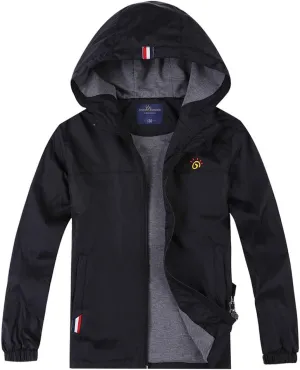 Jingle Bongala Boys Girls Lightweight Breathable Raincoat Waterproof Hooded Rain Jacket Windbreaker Easy to Fold