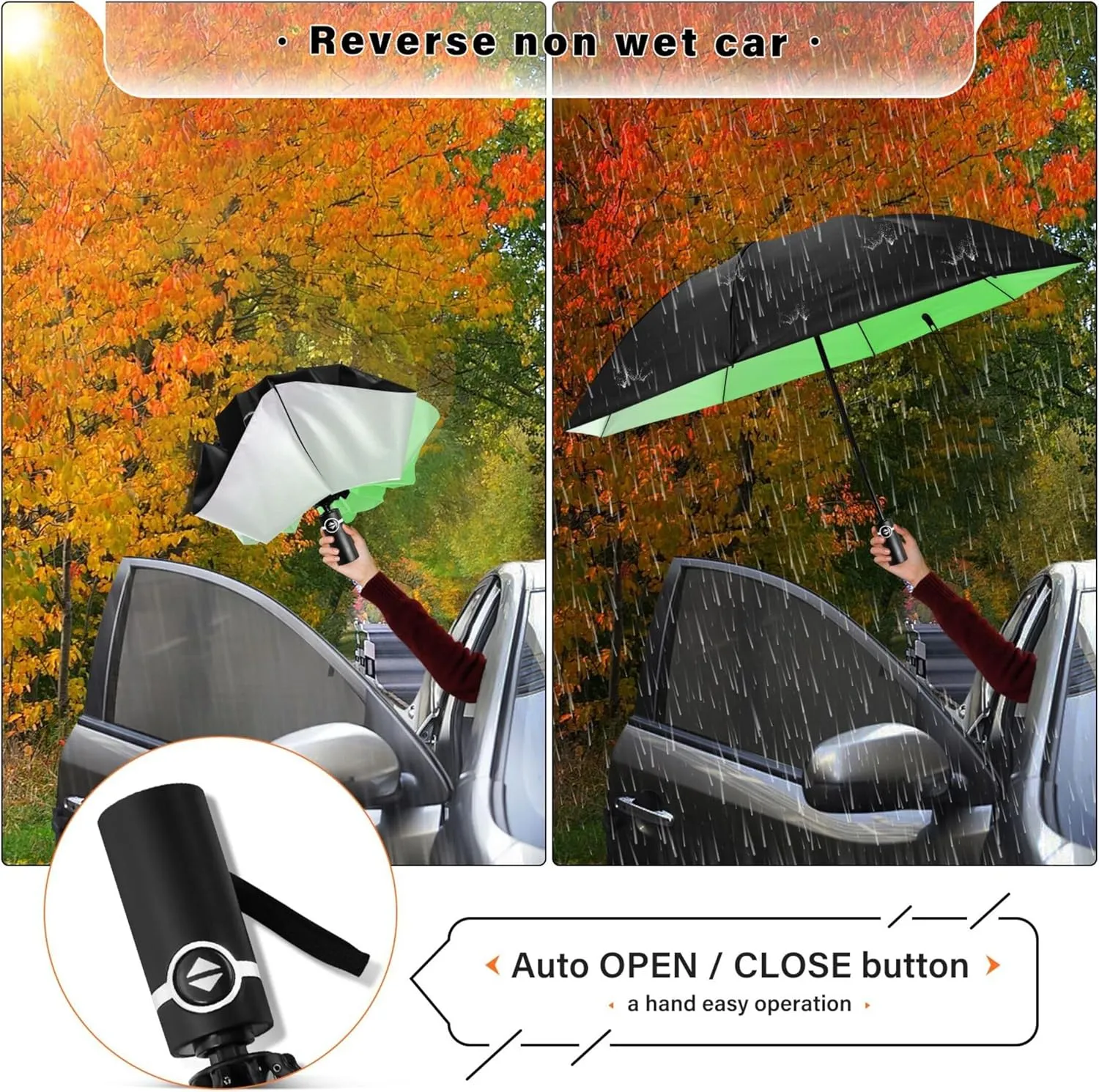 Joisal Violet Slate Blue Gradient Travel Umbrella Windproof Travel Black Uv Protection Umbrella Portable Umbrella Automatic Open and Close for Rain and Sun