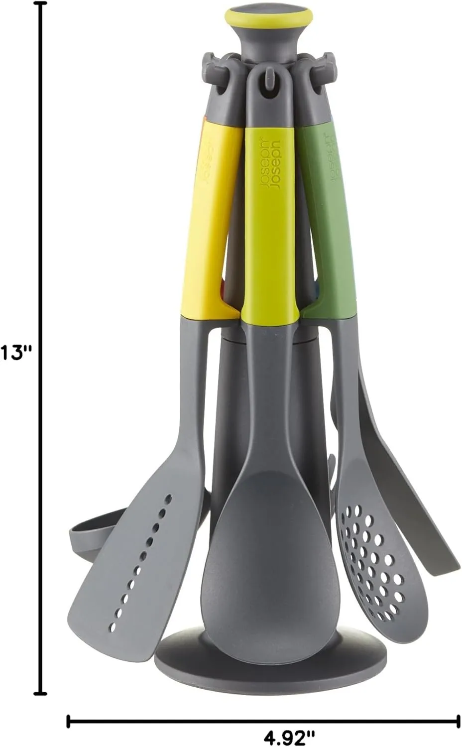 Joseph Joseph Elevate Carousel Nylon Kitchen Utensil Set with Rotating Storage Stand, 6-Piece, Rainbow