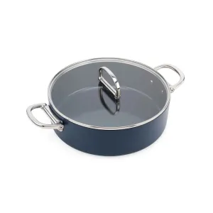 Joseph Joseph Space Folding Handle Ceramic Non-stick 28cm Blue Shallow Casserole Pan & Lid