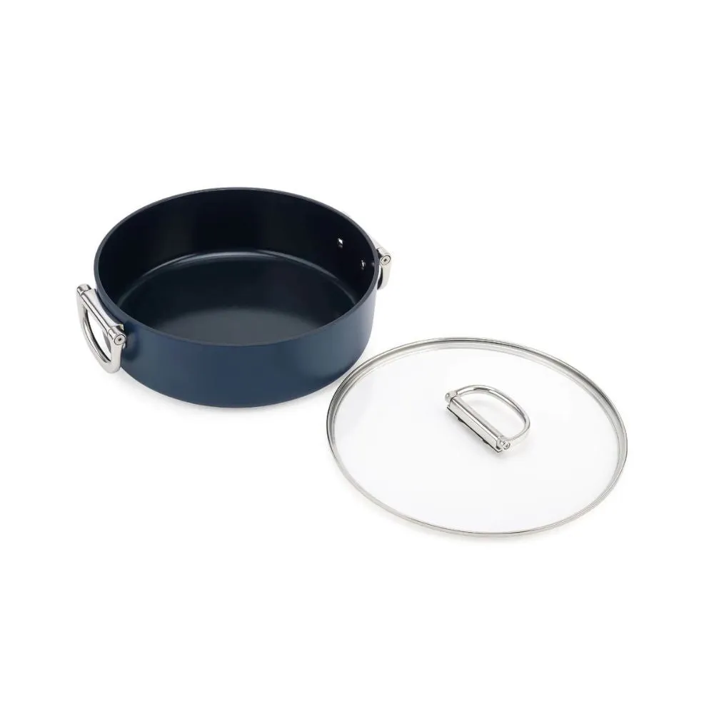 Joseph Joseph Space Folding Handle Ceramic Non-stick 28cm Blue Shallow Casserole Pan & Lid