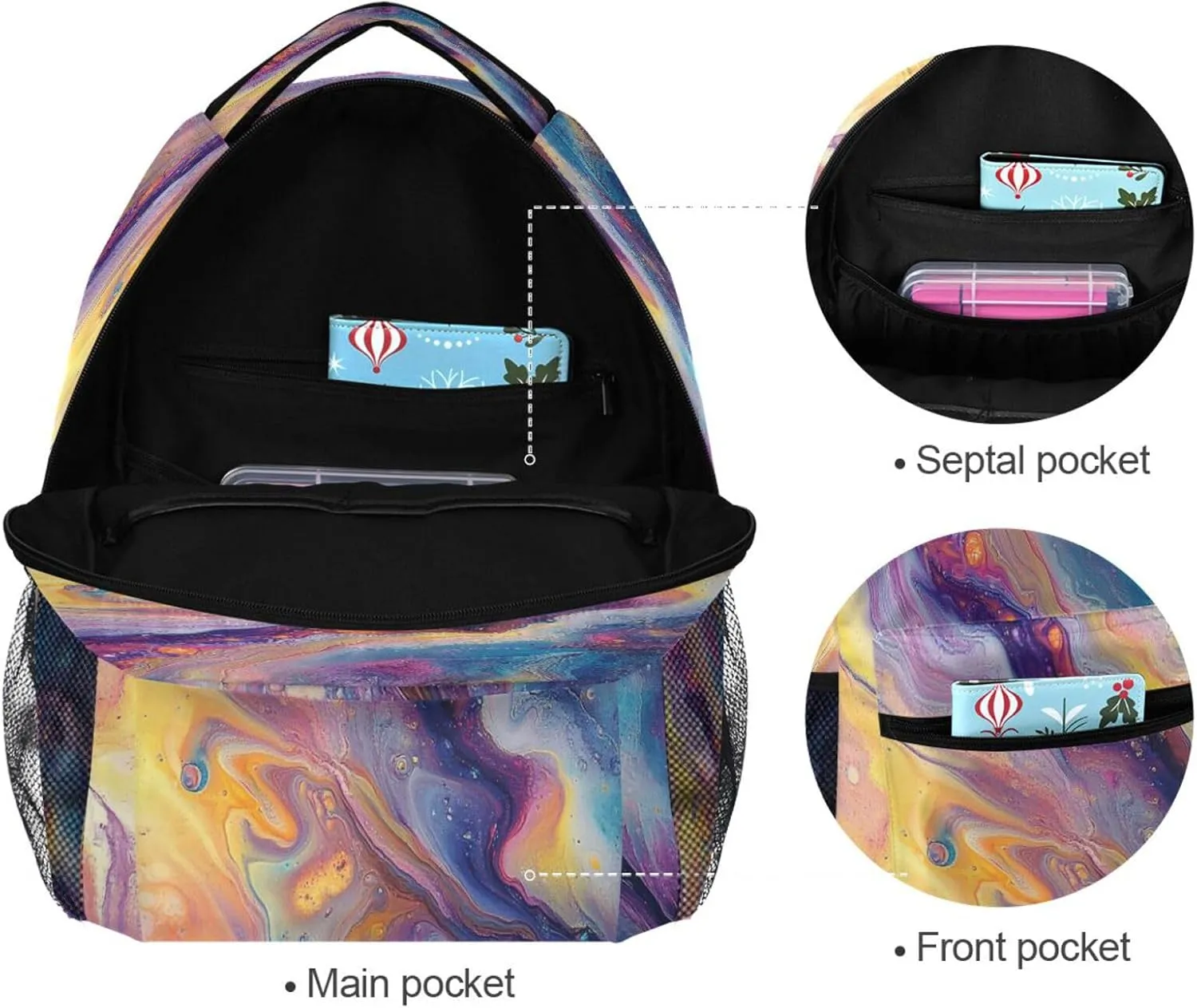 JSTEL Kid Graffiti Art Backpack for Boy Girl Elementary School Bag Graffiti Art Bookbag Child Back to School Gift,046